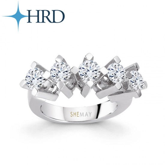 Пръстен бяло злато с пет диаманта 2.00 карат